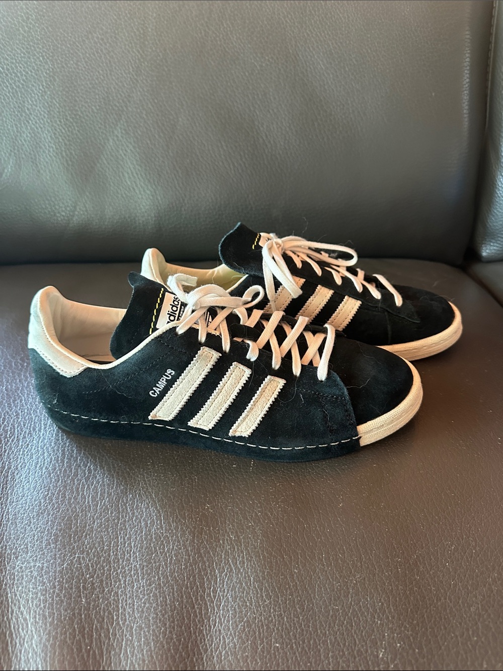 adidas Campus Suede Sneakers in Black and White